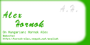 alex hornok business card